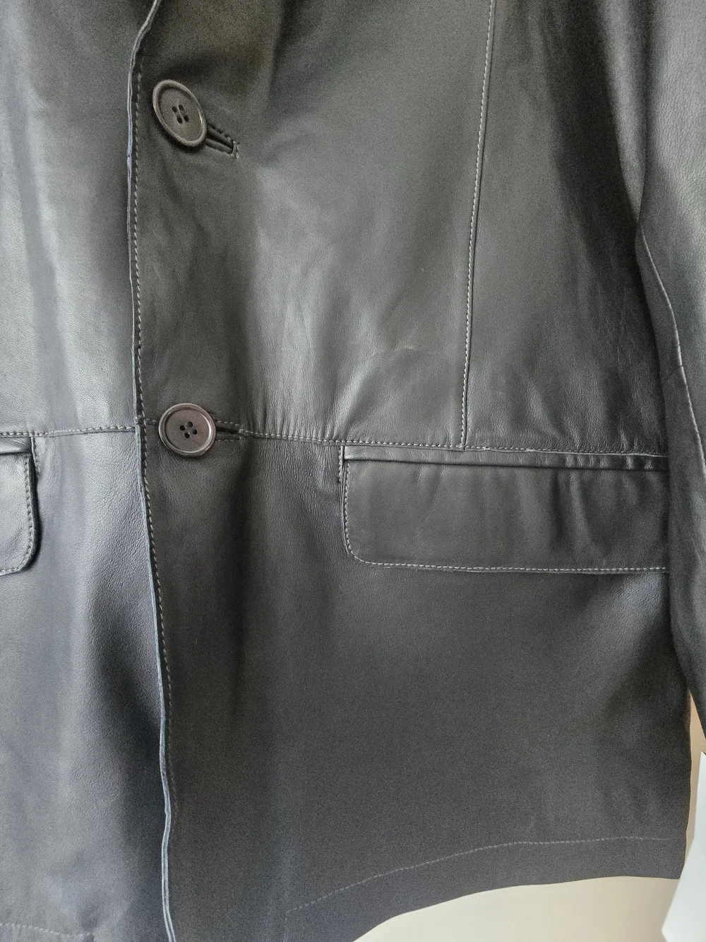 MISSANI Leather Black Men's Leather Sport Coat Blazer